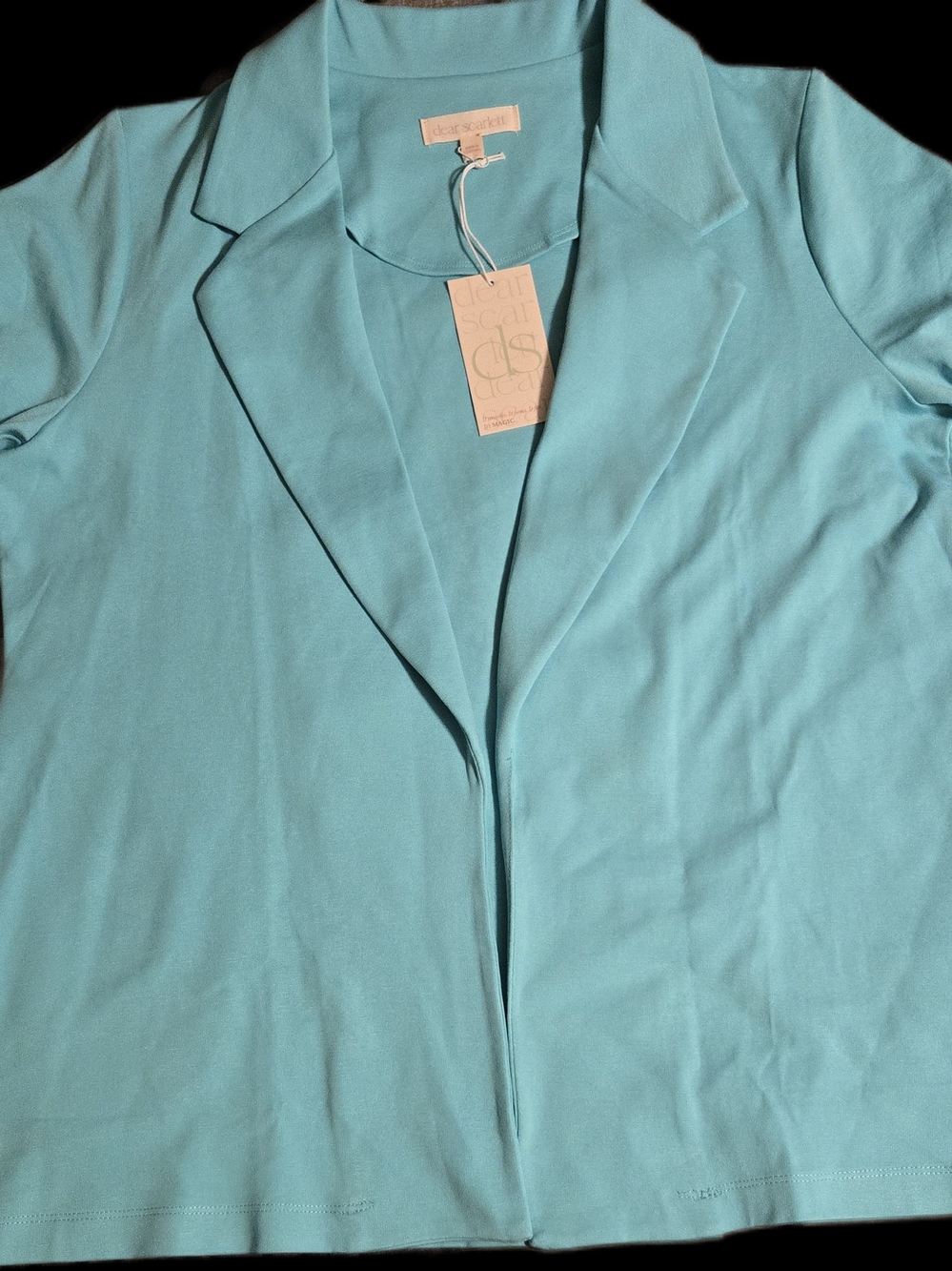 Dear Scarlett Aqua Magic 3/4 Sleeve Blazer Sz XL - Picture 4 of 8